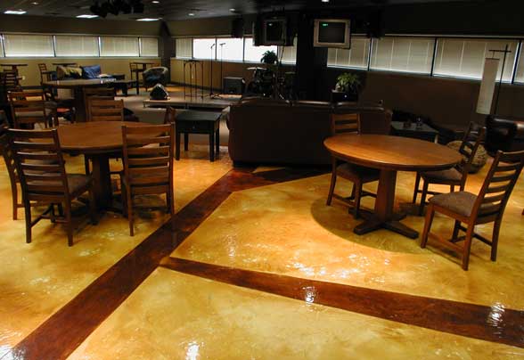 metallic epoxy flooring installed in commercial restaurant space in Charlotte NC