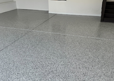 Arctic ash epoxy garage floor installation