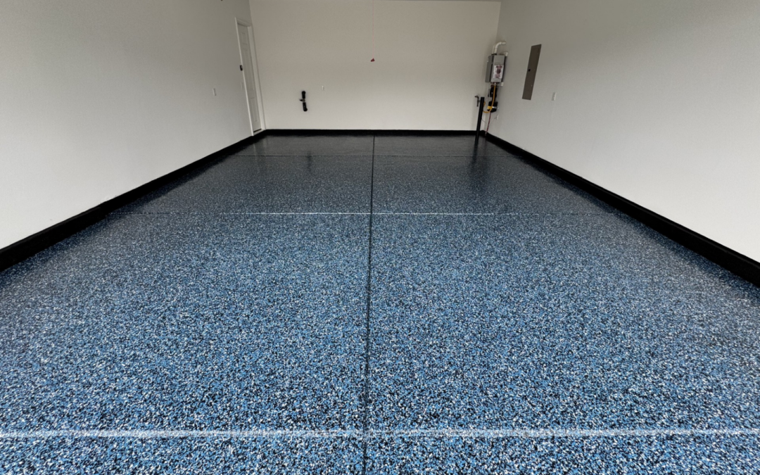 Garage epoxy floor installation for residential concrete