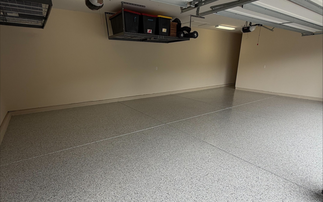 Glacier gray epoxy garage floor installation