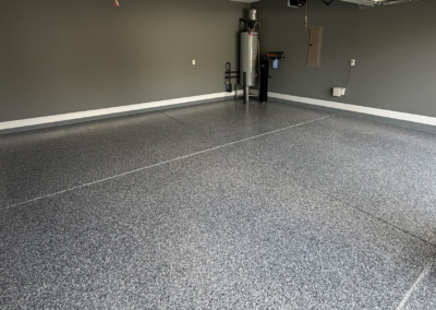 Graphite gray epoxy garage floor installation