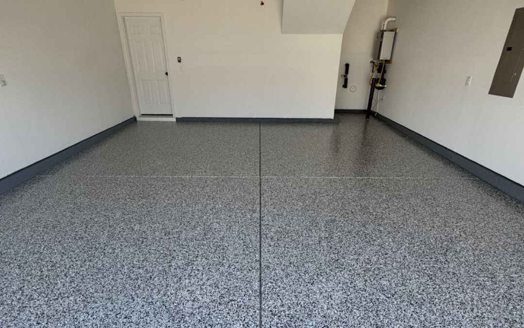 Garage epoxy floor installation for residential concrete