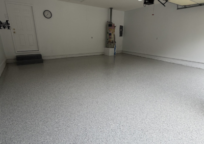 Silver mist epoxy garage floor installation