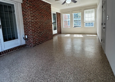 Epoxy porch floor installation for outdoor concrete surfaces